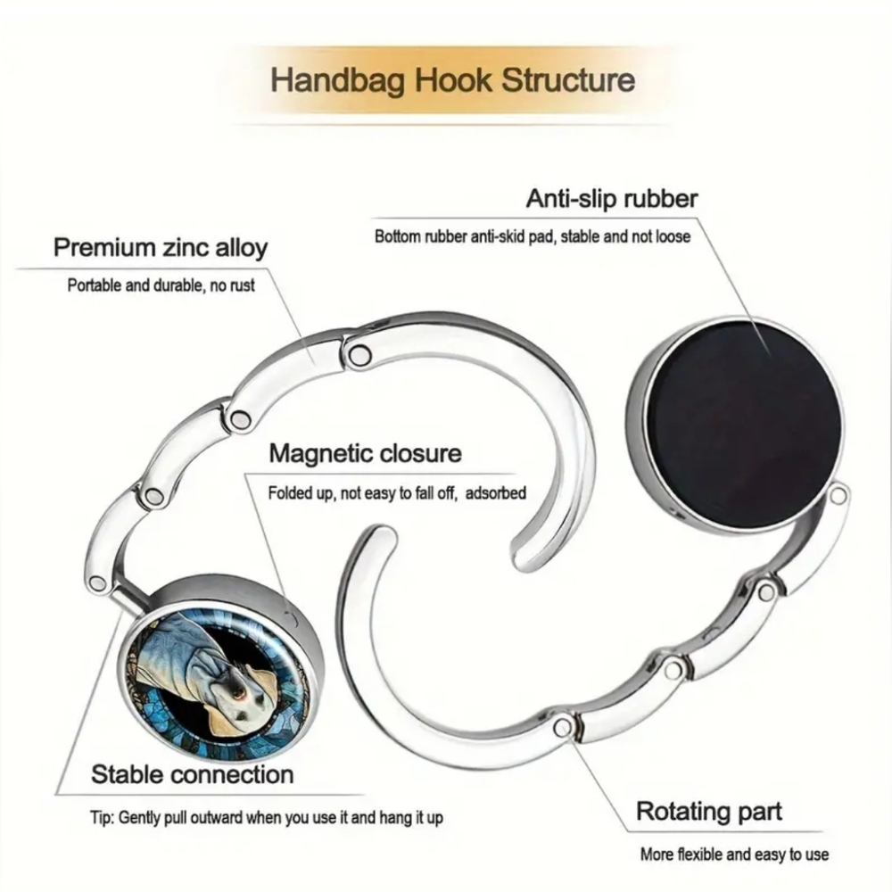 NIP Dog Foldable Purse Hanger Hook - Picture 6 of 13